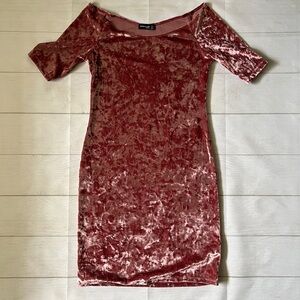 Dusty Rose Velvet Bodycon Dress